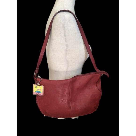 Vintage St Johns Bay Genuine Red Pebble Leather Hobo Shoulder Bag Purse 13 x 9 - Picture 12 of 12